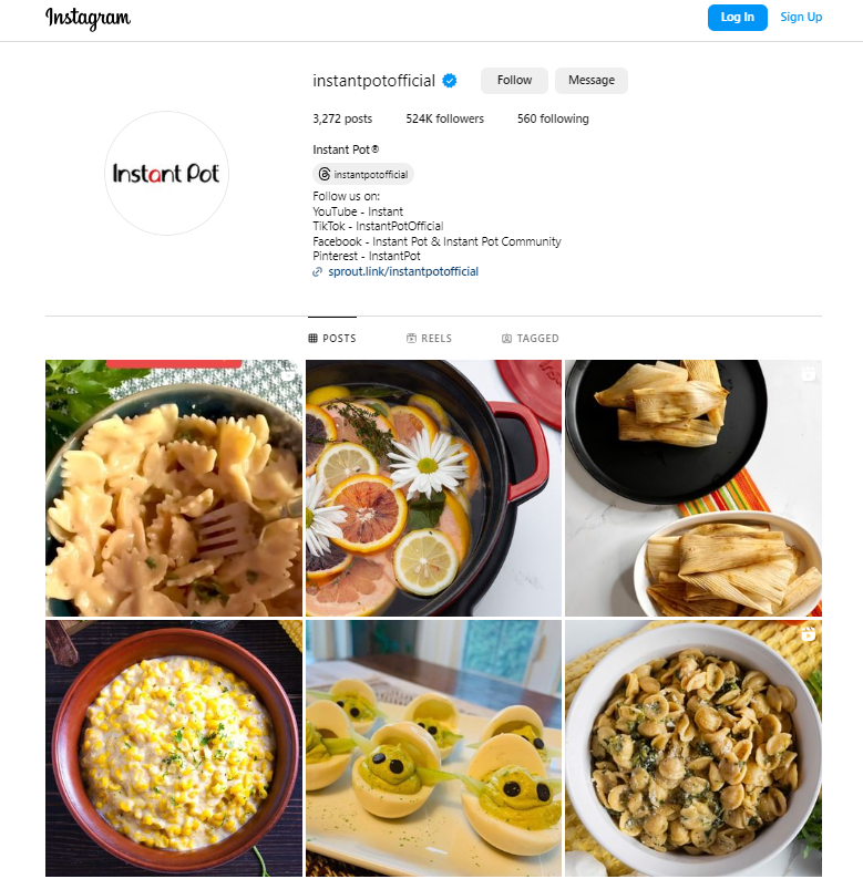 Instant Pot official Instagram Page