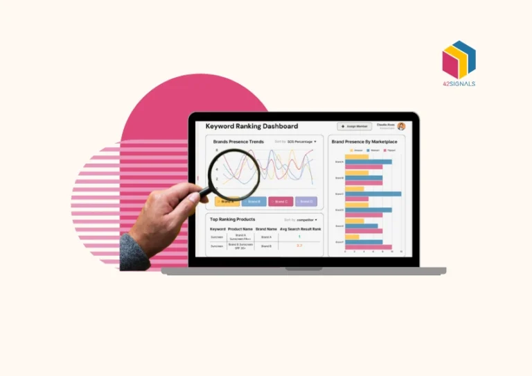 Keyword competitor analysis dashboard showing search ranking trends