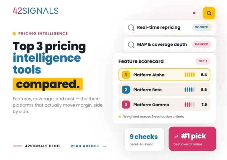 Top 3 Pricing Intelligence Software Tools Compared: 42Signals, Profitero & Gobblecube