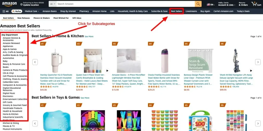 Amazon best seller ranks to understand product performance