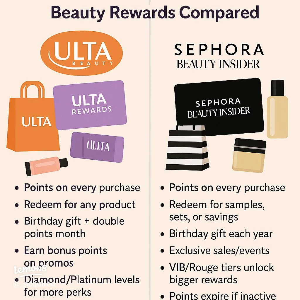 Loyalty program comparison in the Sephora vs Ulta beauty retail rivalry